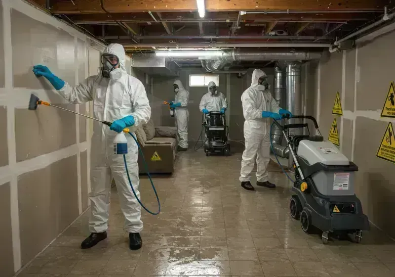 Basement Moisture Removal and Structural Drying process in Cedar Hill, MO